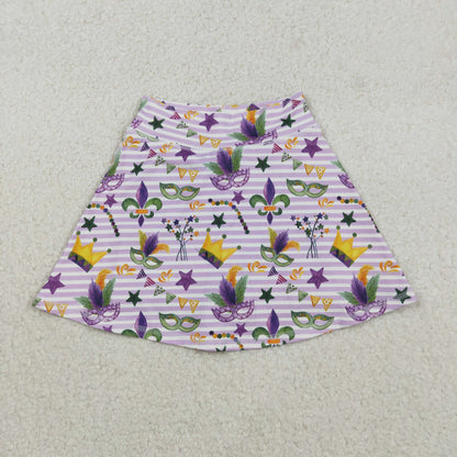 GLK0167 Baby Girls Mardigras Stripe Anchor Masks Yoga Active Skirt Shorts Bottom C11.25