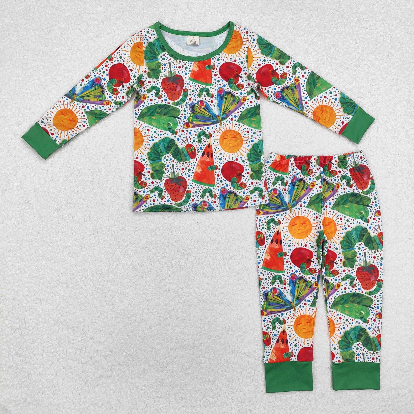 BLP0909 Baby Boys Cartoon Worms Tops Pants Pajamas Clothes Set