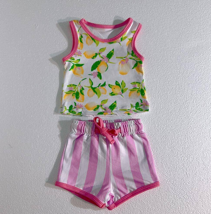 Baby Girls Sleeveless Shirt Summer Shorts Pajamas Clothes Sets