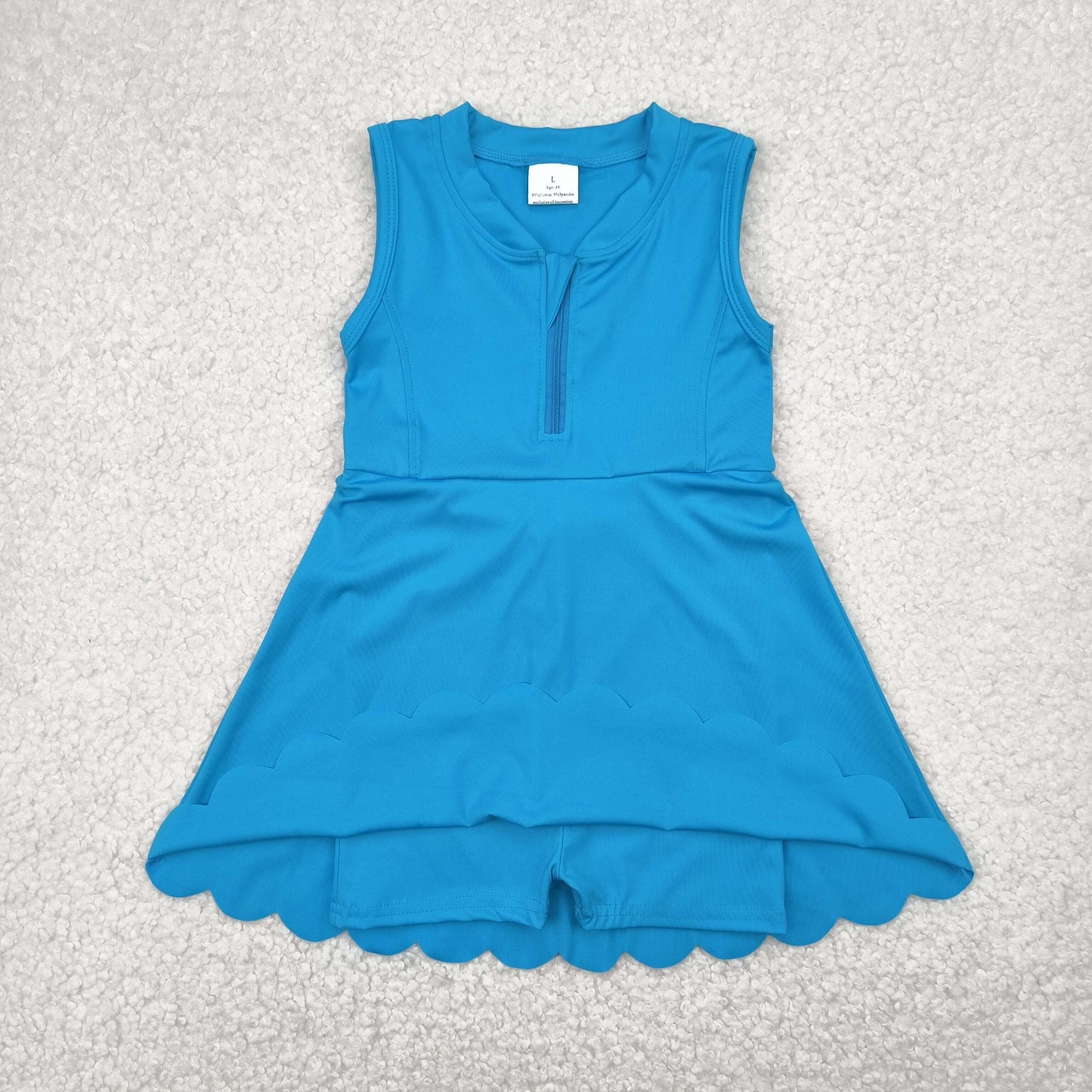 GSD2090 Baby Girls Blue Yoga Zip Active Wear Skort Knee Length Dress 5.2