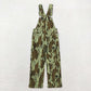 P0534 Denim pants with army green camo straps