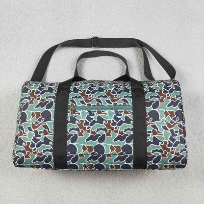 BA0263 Young Adult Bright Green Camo Tree Branches Gym Bags