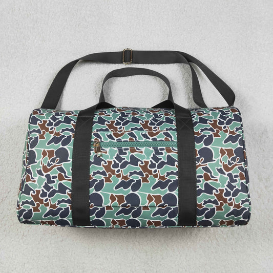 BA0263 Young Adult Bright Green Camo Tree Branches Gym Bags