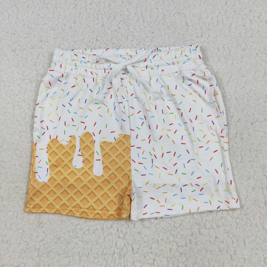 SS0625 Baby Girls White Ice Cream Drip Summer Shorts Bottoms 7.7