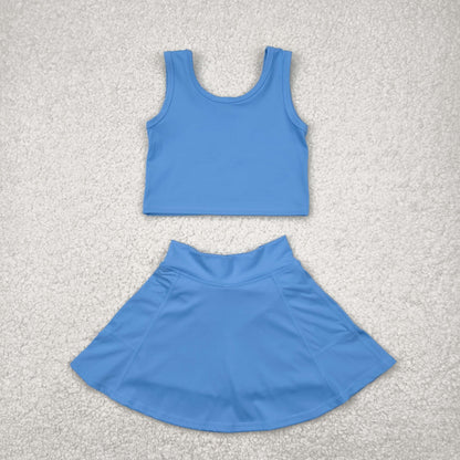 GSD1985 Baby Girls Aqua Blue Vest Top Sports Skorts Clothes Set 4.22