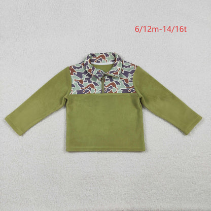 BT1308 Baby Boys Western Green Camo Zipper Pullovers Top C10.21