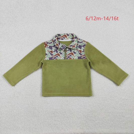 BT1308 Baby Boys Western Green Camo Zipper Pullovers Top C10.21