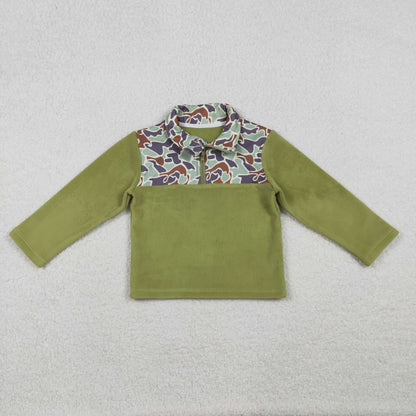BT1308 Baby Boys Western Green Camo Zipper Pullovers Top C10.21