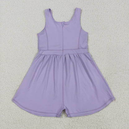 SR3020 Baby Girls Lavender Sleeveless Yoga Jumpsuit 5.23