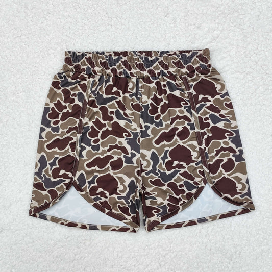 SS0367 Adult Women Green Camo Summer Shorts