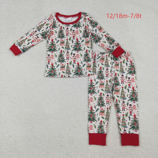 BLP1206 Baby Boys Christmas Trees Soldiers Top Pant Pajamas Set C10.10