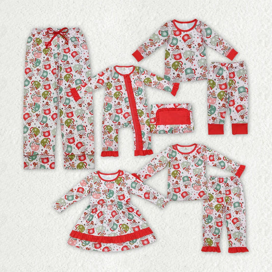 Family Children Adult Christmas Cups Gingerbread Rompers Pajamas