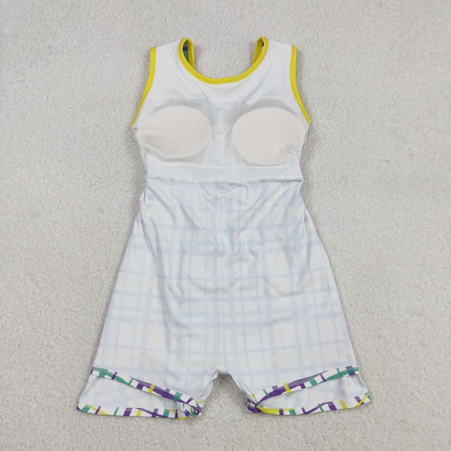 GSD2945 Baby Girls Mardigras Checked Yoga Active Shorts Knee Length Dress C12.10