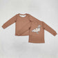 BT0950 Baby Boys Brown Camo Ducks Long Sleeve Tee Shirts Tops