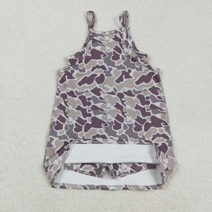 GSD2719 Baby Girls Strap Gray Camo Pockets Yoga Dress C8.29