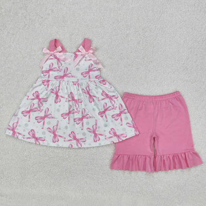 Sibling Baby Girls Straps Floral Tunic Ruffle Shorts Summer Clothes Sets 6.19