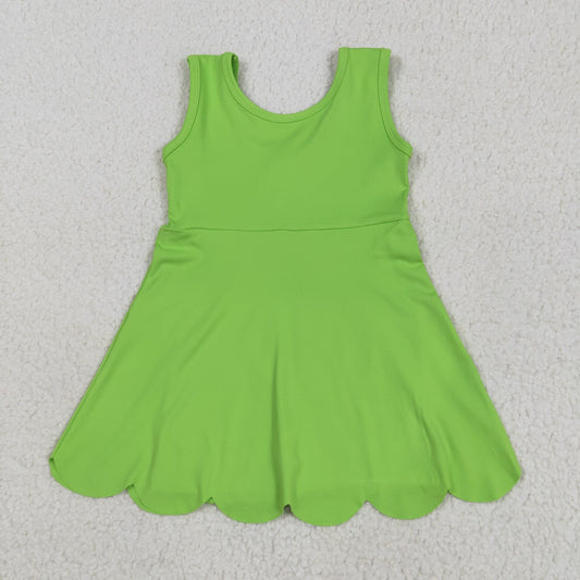 GSD2351 Baby Girls Green Sleeveless Yoga Active Knee Length Dress 5.30