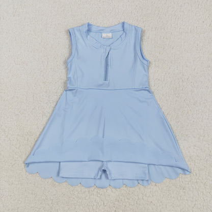 GSD2088 Baby Girls Blue Yoga Zip Active Wear Skort Knee Length Dress 4.29
