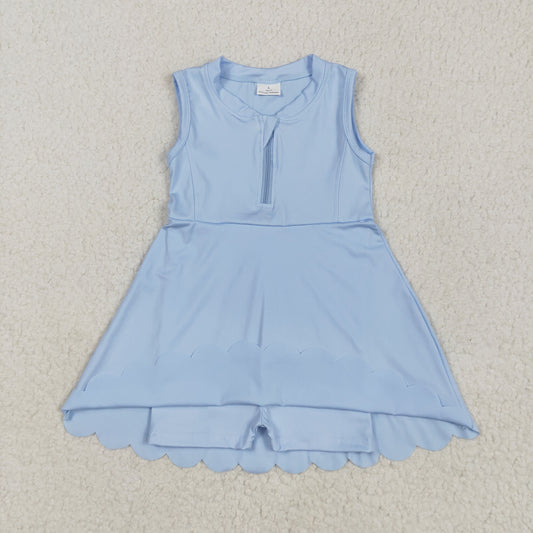 GSD2088 Baby Girls Blue Yoga Zip Active Wear Skort Knee Length Dress 4.29