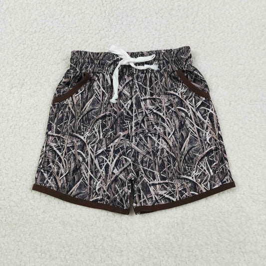 SS0674 Baby Boys Grey Leaves Camo Hunting Pockets Shorts Bottom C11.15