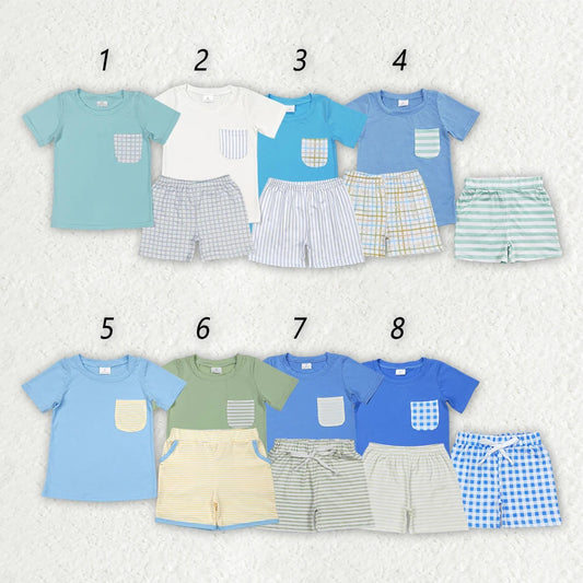 Sibling Baby Boys Cotton Pocket Top Shorts Outfits Sets 4.15