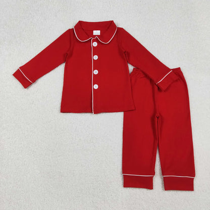 Sibling Baby Boys Girls Red Color Cotton Christmas Pajamas Pants Clothes Sets C10.14