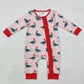 LR1862 Baby Infant Girls Christmas Ducks Zip Bamboo Long Sleeve Romper