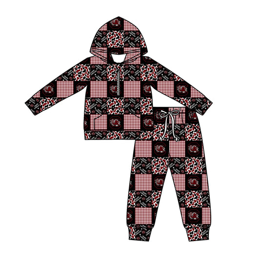 C12.3 Custom Moq 5 Baby Boys Camo C Bulls Checked Zipper Pockets Hoodies Pants Team Clothes Sets