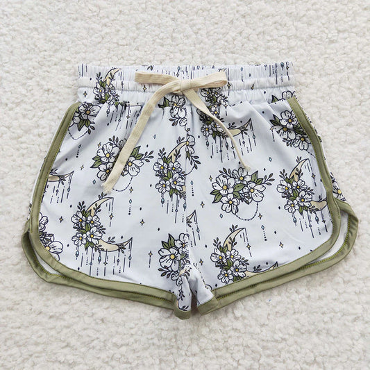 SS0084 Baby Girls Western Flowers Sports Summer Shorts