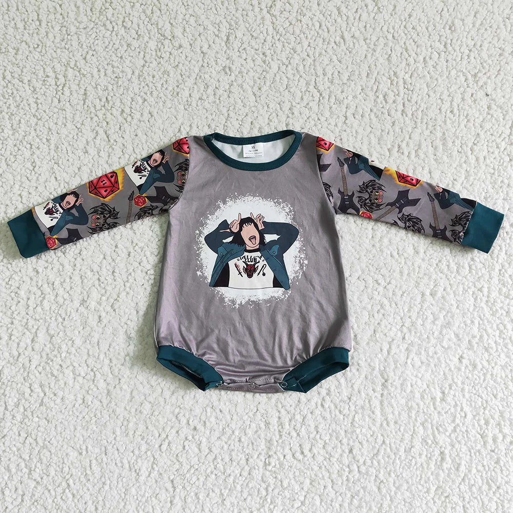 LR0130 Baby girls Halloween singer long sleeve romper