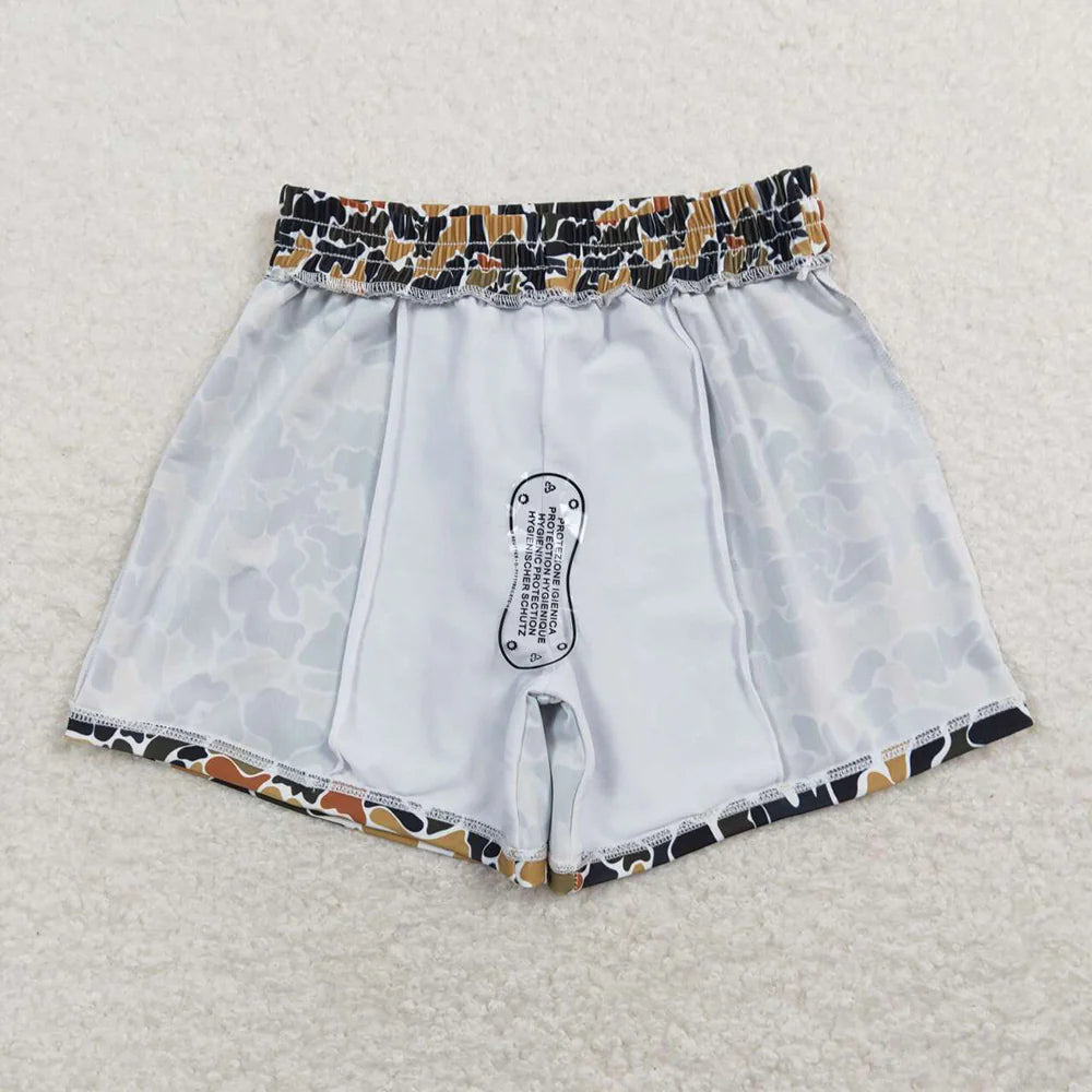 S0235 Baby Boys Summer Western Brown Camo Trunks Swimsuits Swimwear