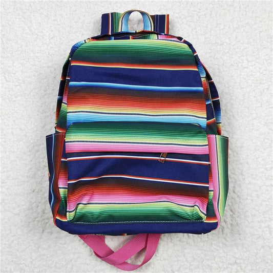 BA0039 Red and Blue Colorful Striped Backpack