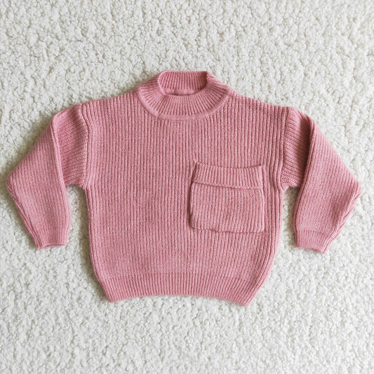 6 B12-40 Girl Pink Pocket Sweater