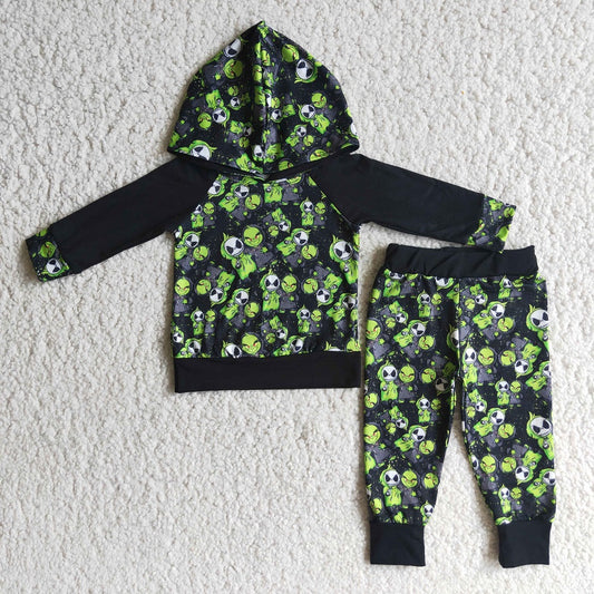 6 A15-14 Christmas Boys Skull Hooded Outfit