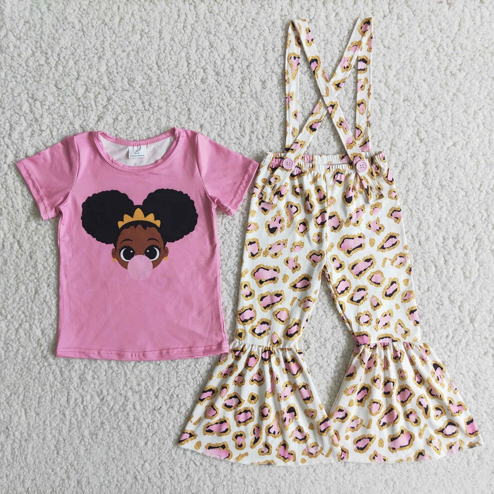 D5-29 Girls Short Sleeve Overalls