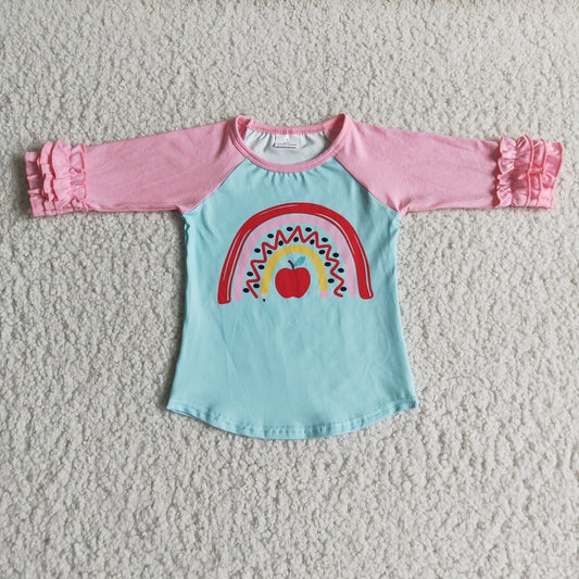 6 A20-19 Apple Rainbow Kids Shirts