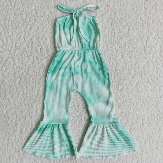 A7-24 Girls Green Tie Dye Jumpsuit