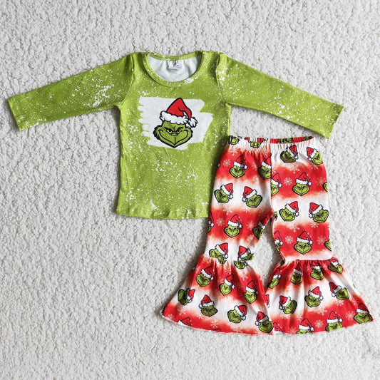 6 B7-21 Girls Green Christmas Character Bell Outfit