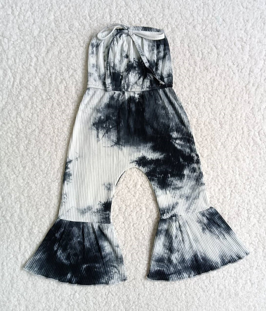 A5-24 Girls Black Tie Dye Jumpsuit