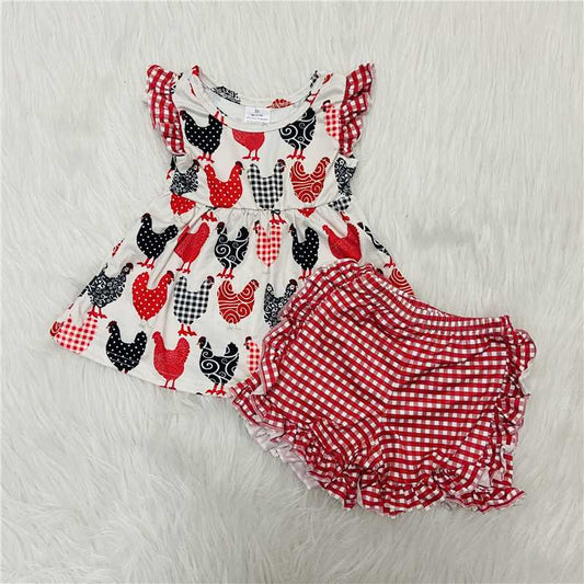 A3-22 Chicken Flutter Sleeve Shorts Outfit