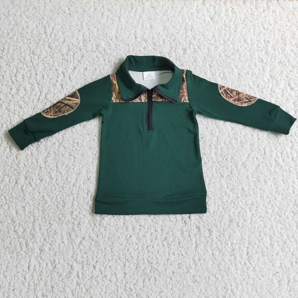 6 B8-16 Boys Green Long Sleeve Shirts