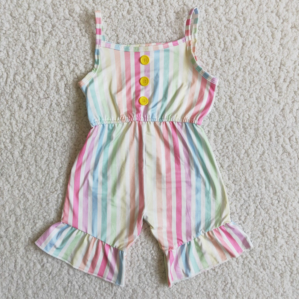 D5-30 Girls Colorful Striped Jumpsuit