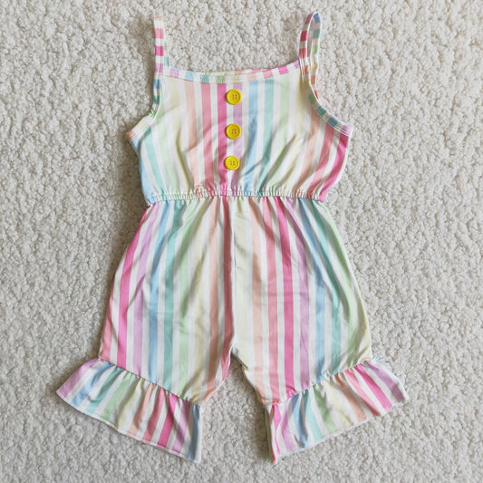 D5-30 Girls Colorful Striped Jumpsuit