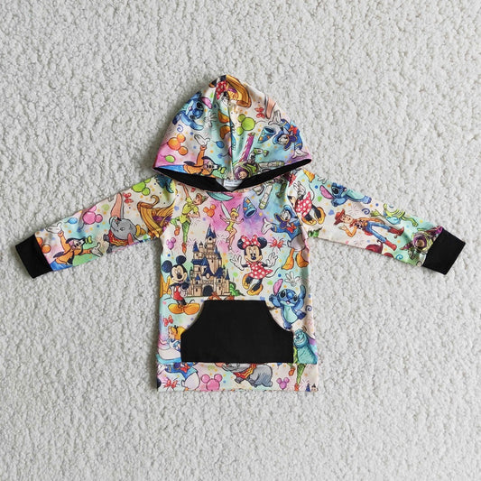 6 A22-16 Kids Cartoon Hooded Shirt