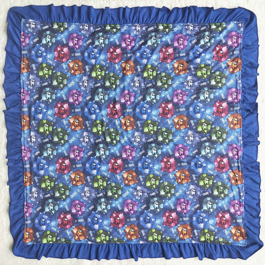 6 B9-1-74-83cm Blankets Cartoon Game Blue Ruffle
