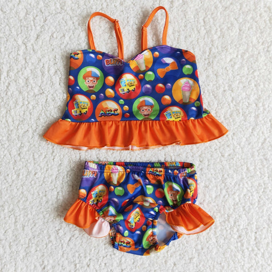 E11-30 Summer Girls Orange Swimsuit