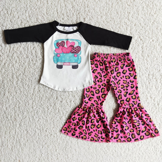 6 B7-24 Valentine XOXO Girls Leopard Outfits