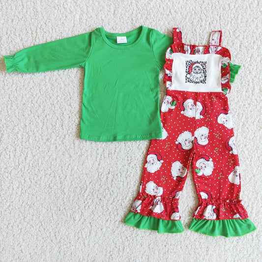 6 C7-4 Christmas Girls Santa Overalls