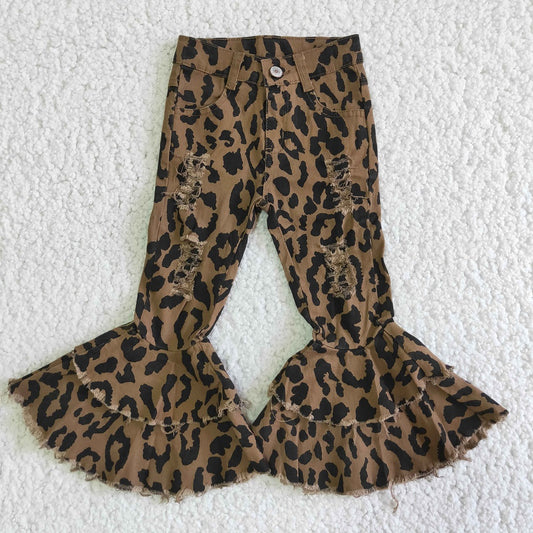 C7-13 Girls Leopard Jeans
