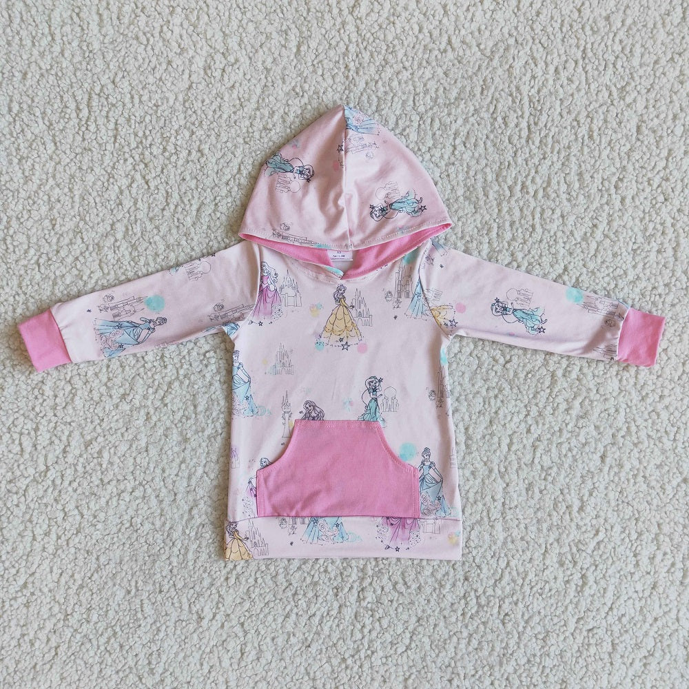 6 A11-22 Girls Princess Hooded Shirt